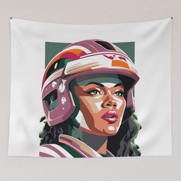Item preview, Beautiful woman in helmet designed and sold by BubblyDelight.