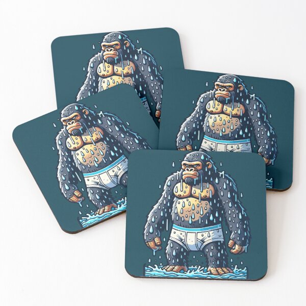 Item preview, Wet Grumpy Gorilla Monkey Wearing Underwear designed and sold by CarpeDiem96.