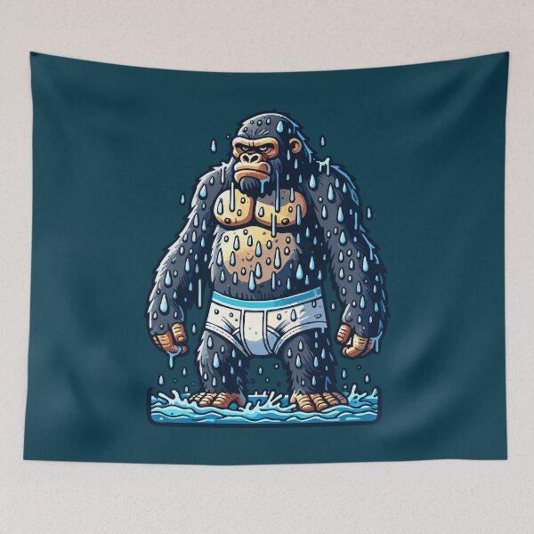 Item preview, Wet Grumpy Gorilla Monkey Wearing Underwear designed and sold by CarpeDiem96.