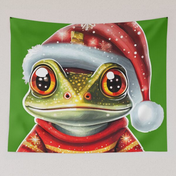 Item preview, Red eye frog in Santa hat and christmas sweater designed and sold by emaotx.
