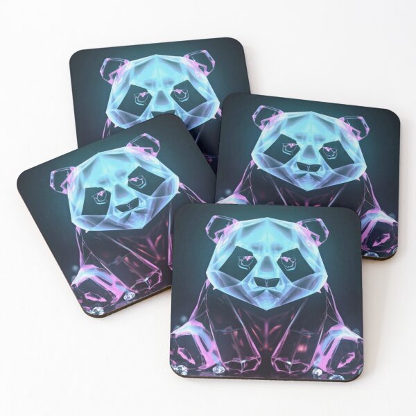 Item preview, Glass neon origami style Panda designed and sold by GenZ-Fashion.