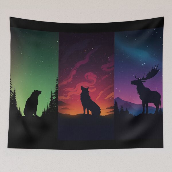 Item preview, Forest Animals Bear Moose Wolf 2 designed and sold by wumples.