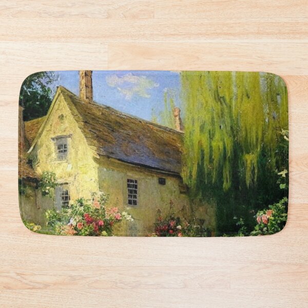 Item preview, English Cotswold Cottage in Summertime Oil Painting designed and sold by MeadowFarmPrint.