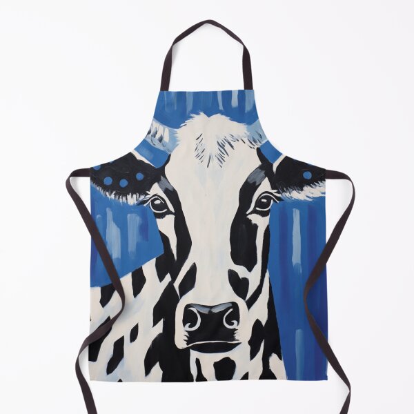 Item preview, Black and White Cow Blue Background designed and sold by whitecat23.