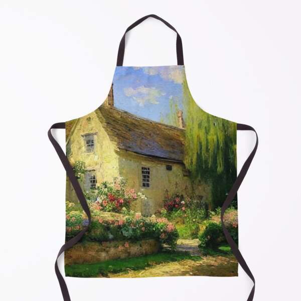 Item preview, English Cotswold Cottage in Summertime Oil Painting designed and sold by MeadowFarmPrint.