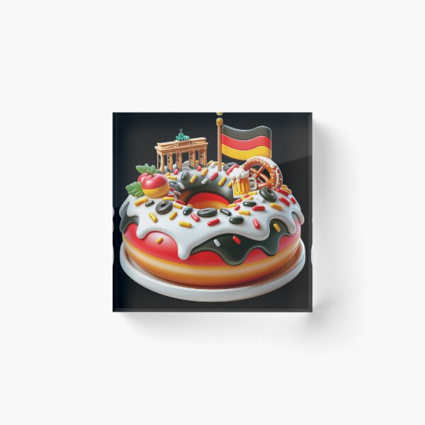 Artikelvorschau, Deutscher Genuss: Festlicher Donut mit deutscher Flagge entworfen und verkauft von eloski.