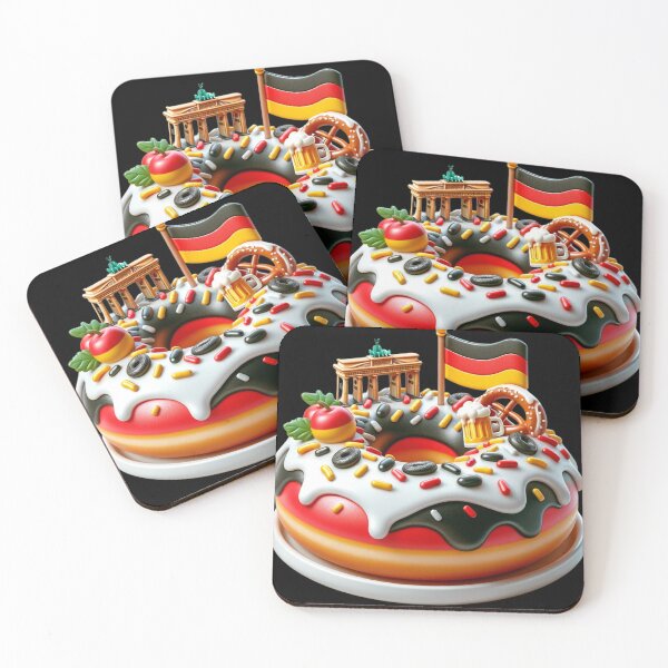 Artikelvorschau, Deutscher Genuss: Festlicher Donut mit deutscher Flagge entworfen und verkauft von eloski.