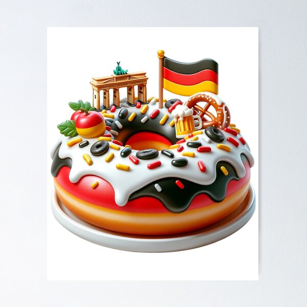 Item preview, Deutscher Genuss: Festive German Flag Donut designed and sold by eloski.