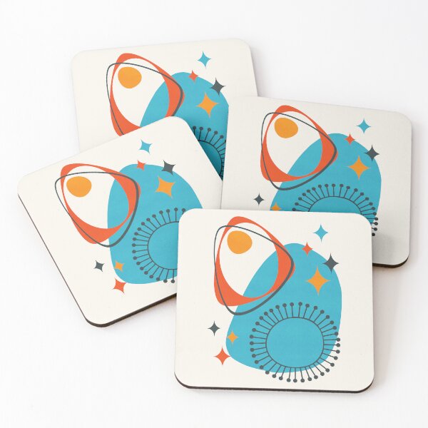 Item preview, Mid Century Modern Atomic Age 14 Blue, Red, Orange designed and sold by trdstudio.
