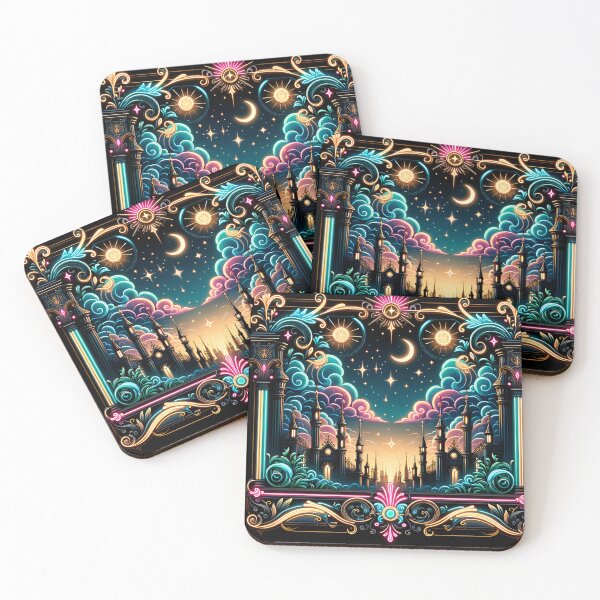 Item preview, Medieval Sky: Victorian Elegance in Neon designed and sold by ByDigitalDream.