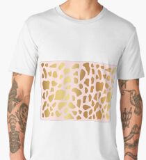 Gold Dark Spot Animal Skin on Pink Background Men's Premium T-Shirt