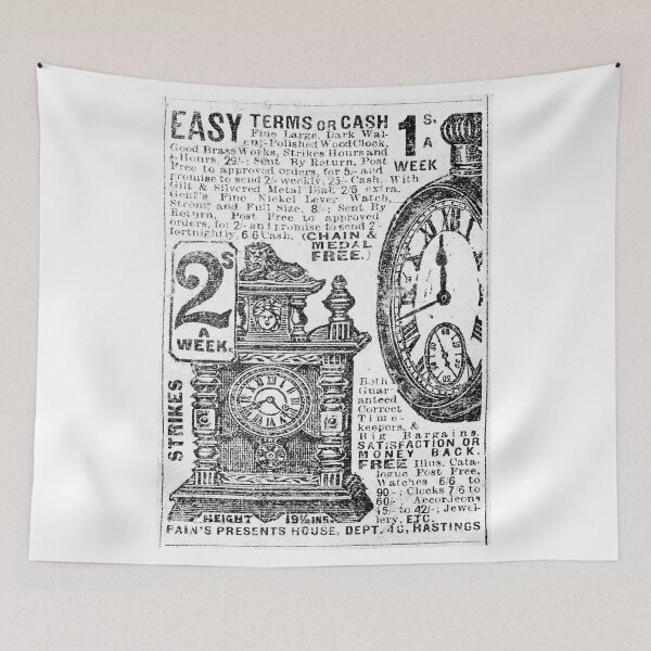 Item preview, Clock Advertisement, restored newspaper print from 1890 designed and sold by JonDelorme.