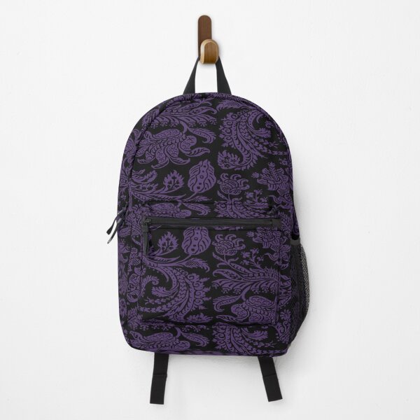 Item preview, Lilac Purple on Black Gothic Royal Medieval Damask Scrolls designed and sold by JamieWetzel.