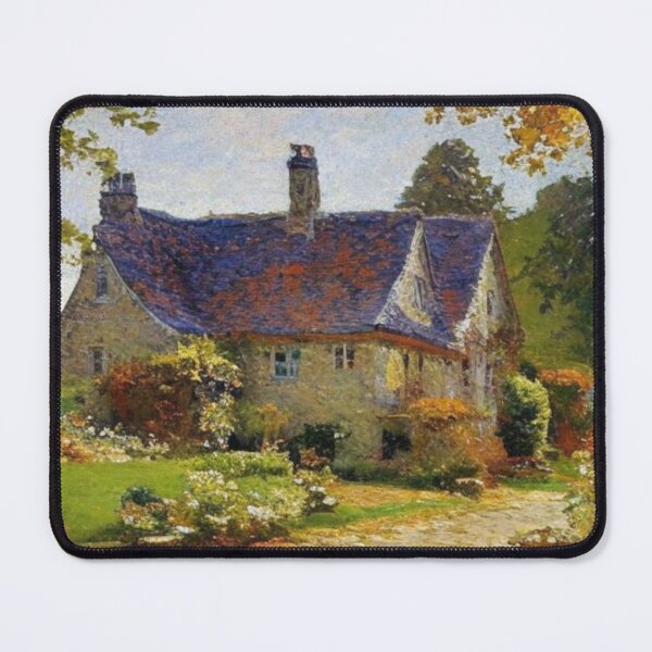 Item preview, English Cotswold Cottage in Autumn Oil Painting designed and sold by MeadowFarmPrint.