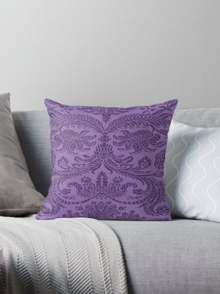 Item preview, Plum Purple on Lavender Royal Medieval Damask Scrolls designed and sold by JamieWetzel.