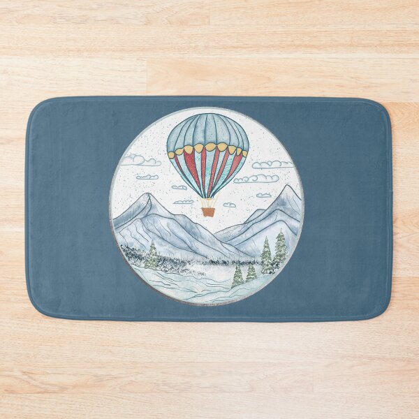 Item preview, Winter Whimsy: Hot Air Balloon Soaring Above Snowy Peaks designed and sold by AdriaCaps Art & Design.