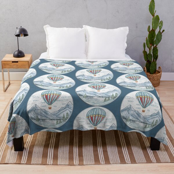 Item preview, Winter Whimsy: Hot Air Balloon Soaring Above Snowy Peaks designed and sold by AdriaCaps Art & Design.