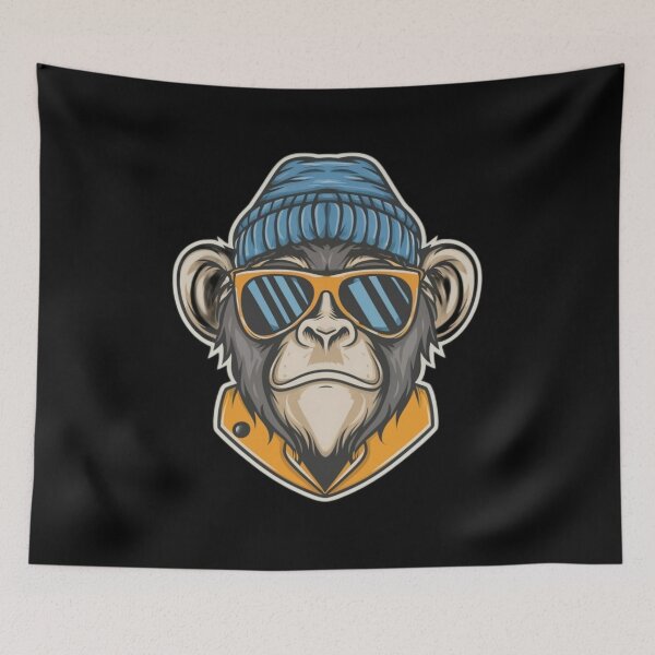 Item preview,  hipster monkey designed and sold by Bercik123.