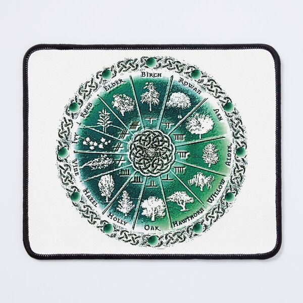 Item preview, Ogham Druid Tree Astrological Celtic Cycle Of Seasons In Emerald designed and sold by Earth Nature Creations.