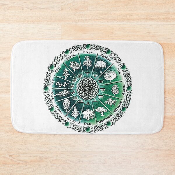 Item preview, Ogham Druid Tree Astrological Celtic Cycle Of Seasons In Emerald designed and sold by Earth Nature Creations.