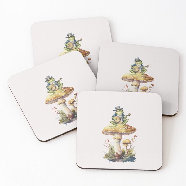 Item preview, Cottage Core Frog Playing Banjo On Toadstool  designed and sold by LittleGnomad.