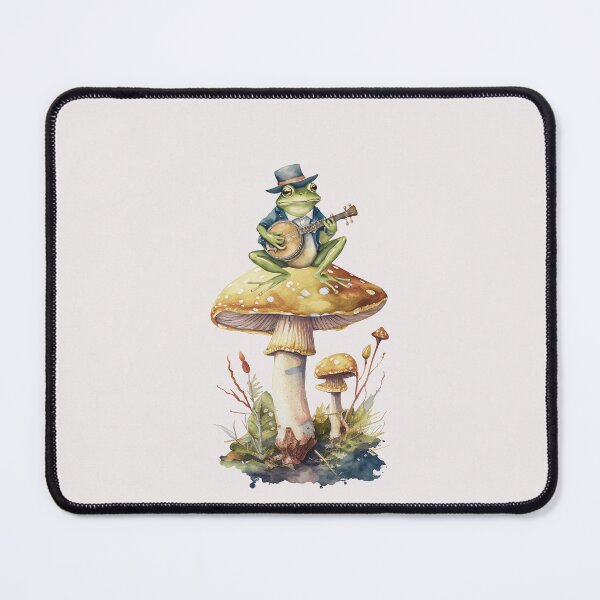 Item preview, Cottage Core Frog Playing Banjo On Toadstool  designed and sold by LittleGnomad.