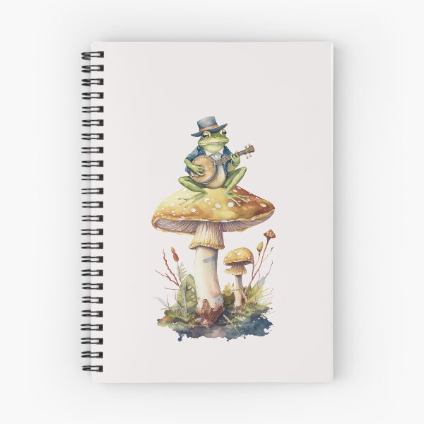 Item preview, Cottage Core Frog Playing Banjo On Toadstool  designed and sold by LittleGnomad.