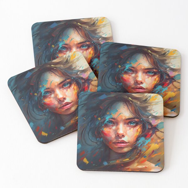 Item preview, portrait woman colorful abstract art streetart designed and sold by Lyadesigne.