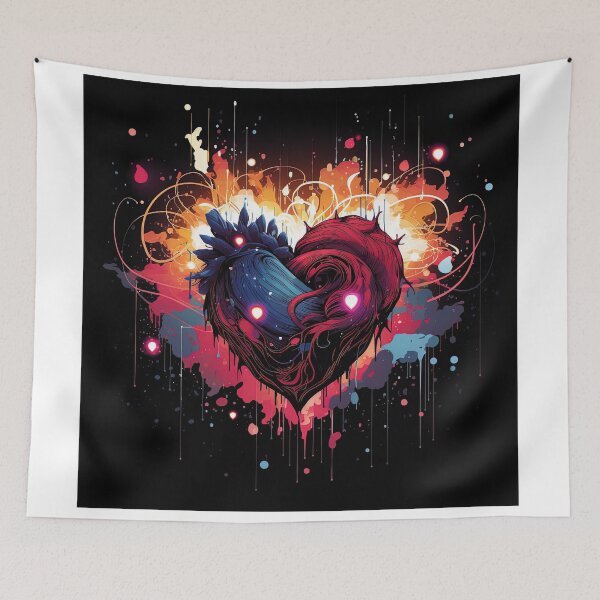 Item preview, red and blue heart artful designed and sold by artyficial-.