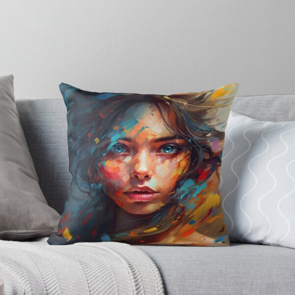 Aperçu de l'œuvre portrait femme coloré art abstrait streetart créée et vendue par Lyadesigne.