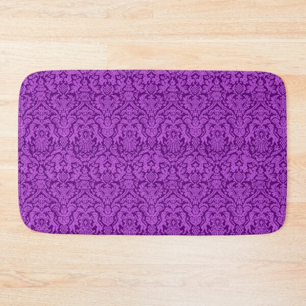 Item preview, Pink on Purple Weird Medieval Lions, Cherubs, and Skulls Scrollwork Damask designed and sold by JamieWetzel.