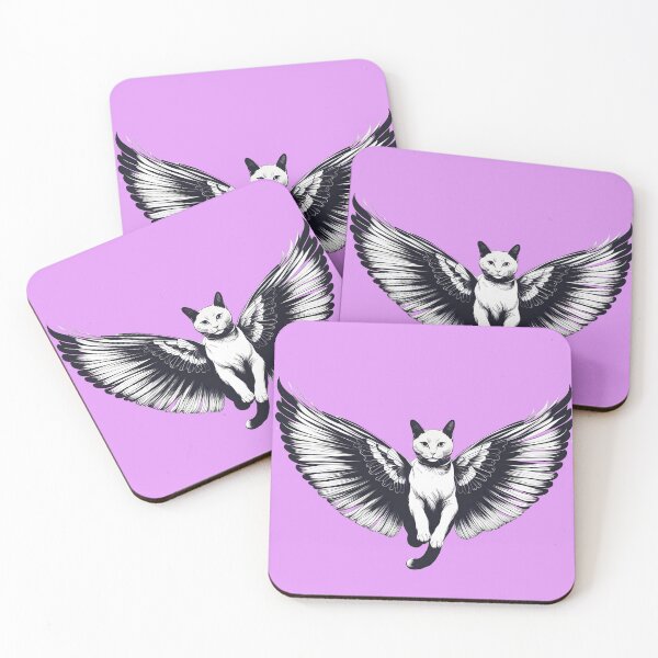 Item preview, Cute White Cat with big Butterfly wings  designed and sold by Catophile.