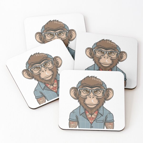 Item preview,  hipster monkey designed and sold by Bercik123.
