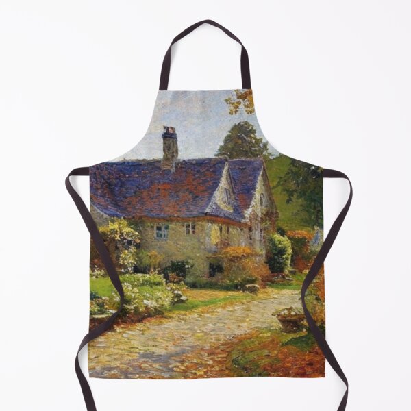 Item preview, English Cotswold Cottage in Autumn Oil Painting designed and sold by MeadowFarmPrint.