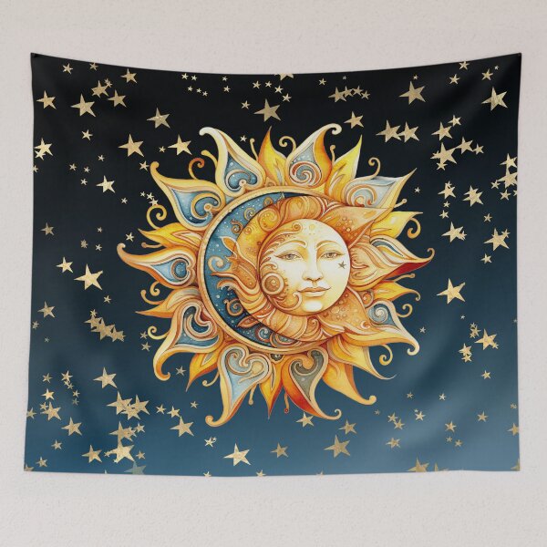Item preview, Boho Sun Moon Fusion with Stars designed and sold by MoodyMuseArt.