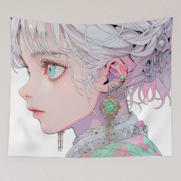 Item preview, Delicate Serene Light Pastel Anime Girl designed and sold by bubblegoth.