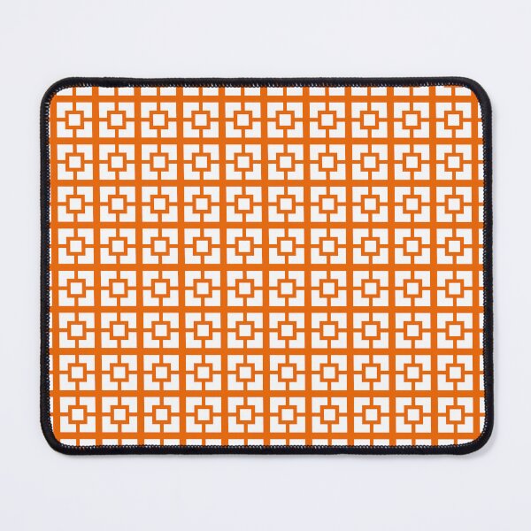 Item preview, Mid Century Modern Geometric Minimalist Breeze Block Pattern Orange and White designed and sold by kierkegaard.