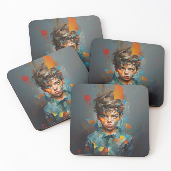 Item preview,  portrait little boys colorful abstract art streetart designed and sold by Lyadesigne.