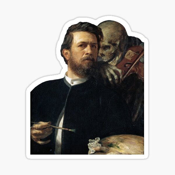 Item preview, Arnold Boecklin - Self-Portrait with Death Playing the Fiddle designed and sold by elinaarbidane.