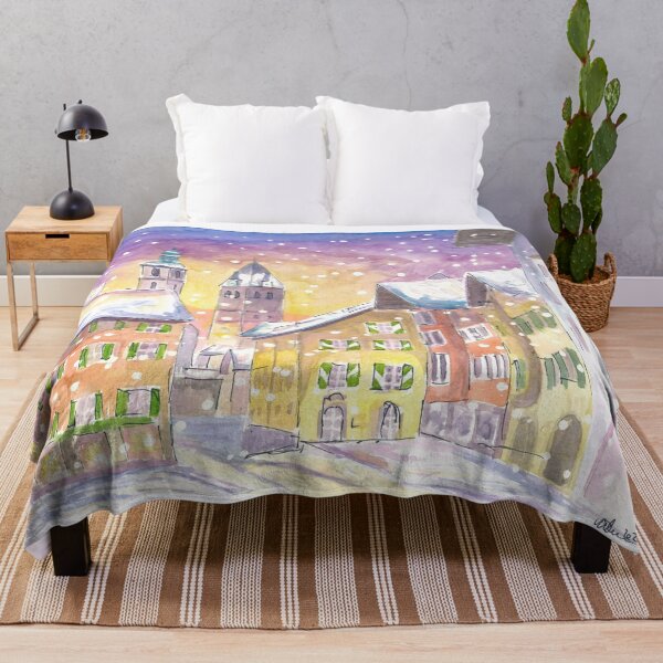 Item preview, Kitzbühel Tyrol Main Street Winter Scene with Churches designed and sold by artshop77.