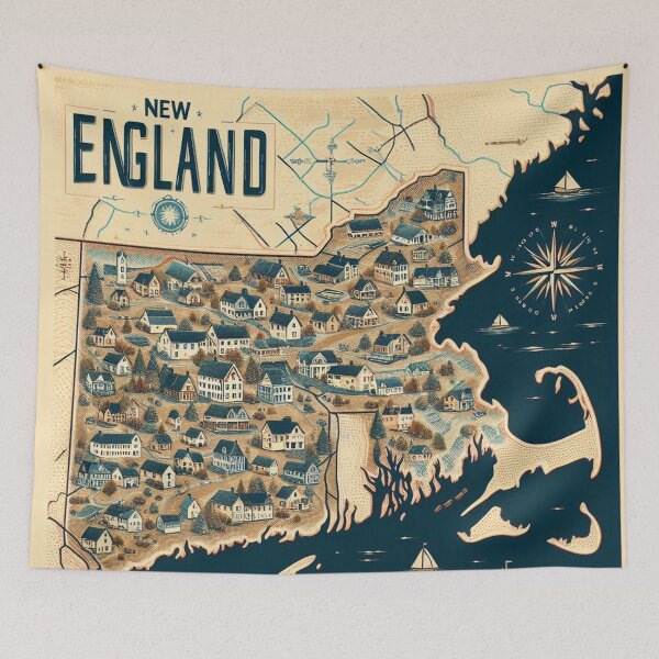 Item preview, New England Map designed and sold by clintang.