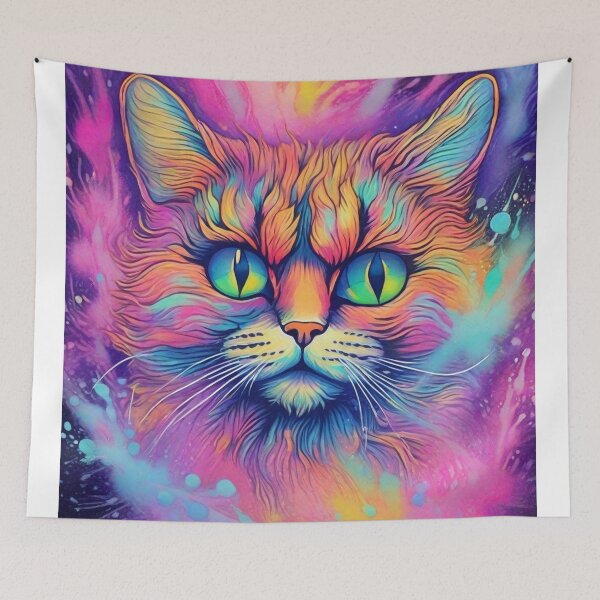 Item preview,  Louis Wain Schizophrenia Cat Painting For Cat Lovers designed and sold by Petsthetic.