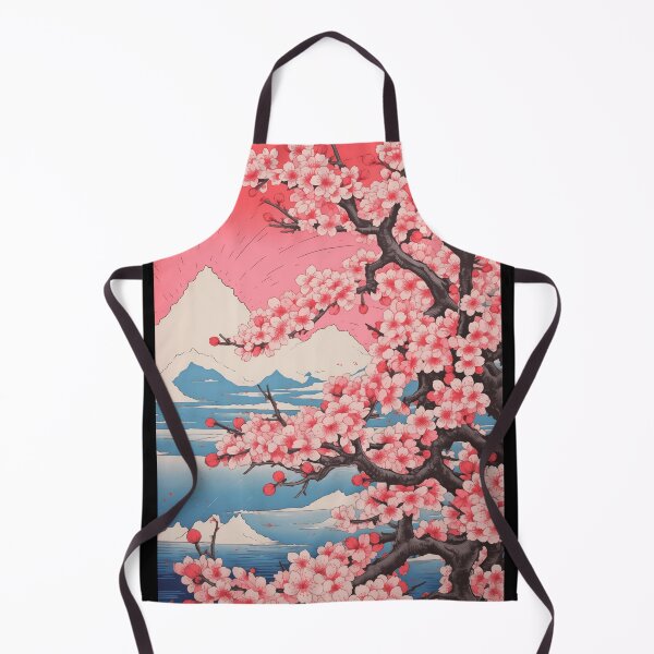 Item preview, Traditional Painting of Snowy Mountains and Sakura Tree Branch with Flowers designed and sold by Je-we.