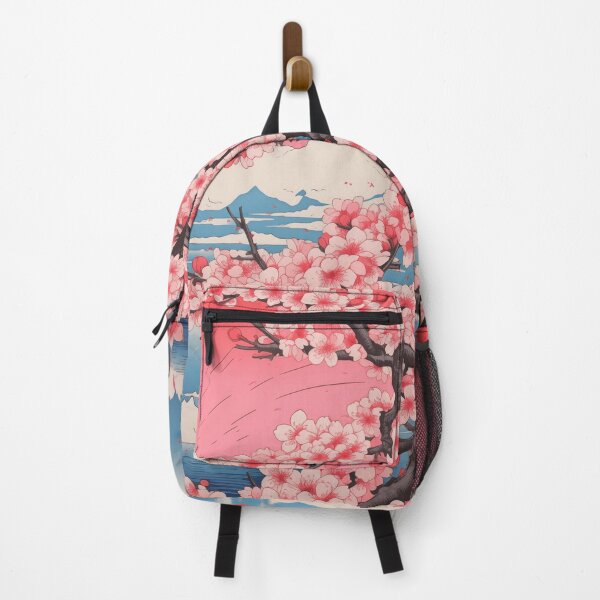 Item preview, Traditional Painting of Snowy Mountains and Sakura Tree Branch with Flowers designed and sold by Je-we.