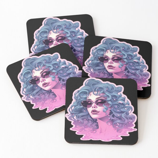 Item preview, Vaporwave Girl Pink Blue Mallsoft designed and sold by Nightarcade.