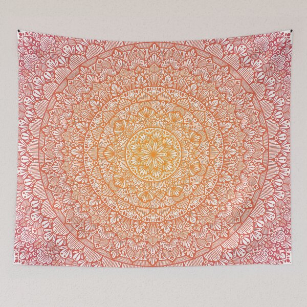 Item preview, Yellow and Red Mandala Zentangle Boho Design designed and sold by mandalasbymisa.