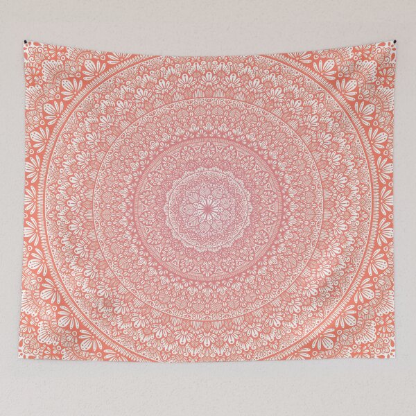 Item preview, Peach Mandala Zentangle Boho Design designed and sold by mandalasbymisa.