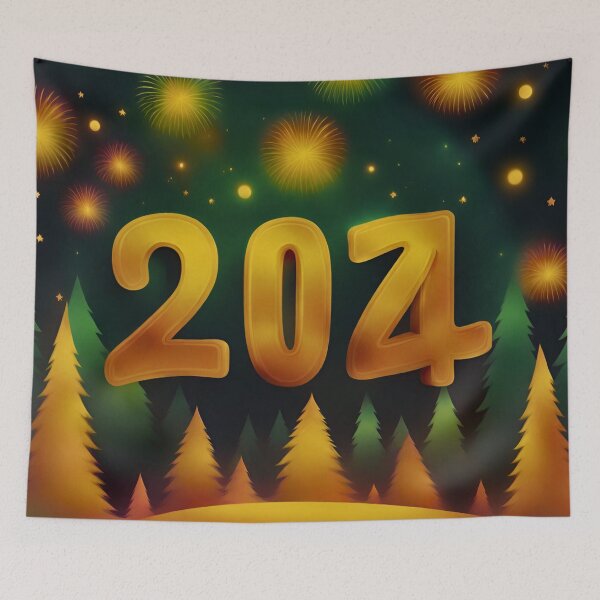Item preview,  Happy New Year 2024 Retro  designed and sold by Modern-Tropical.