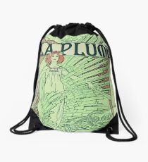 Vintage Alphonse Mucha - La Plume 1898 Art Nouveau Drawstring Bag
