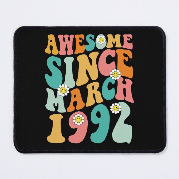 Item preview, Awesome Since March 1992 | Made In 1992 | Retro Groovy Birthday designed and sold by Christina-grich.